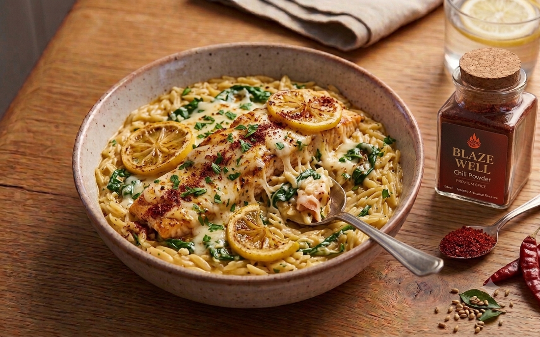Chili-Lemon Herb Salmon & Orzo
