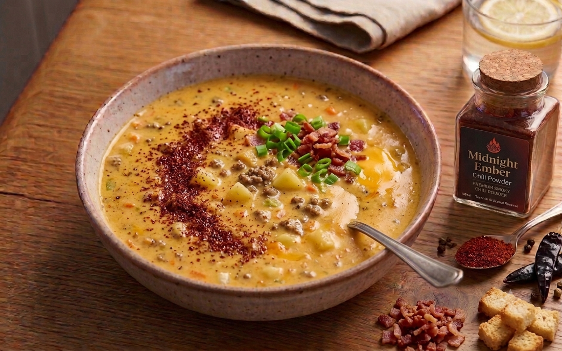 Spicy Smoky Cheeseburger Soup