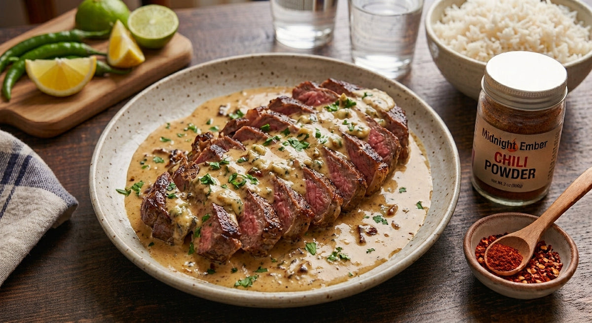Cast Iron Ribeye with Blue Cheese Pan Sauce
