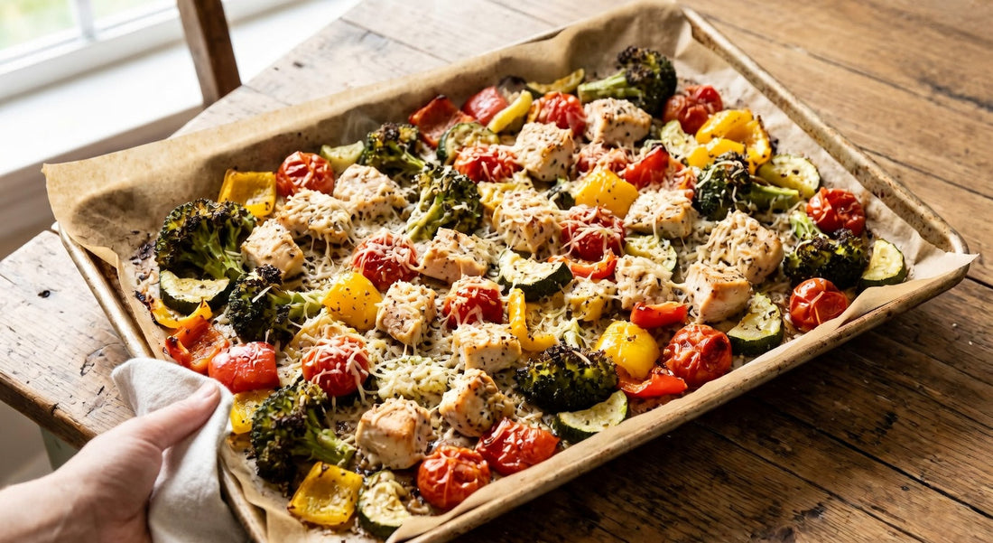 Sheet Pan Garlic Parmesan Chicken & Rainbow Veggies