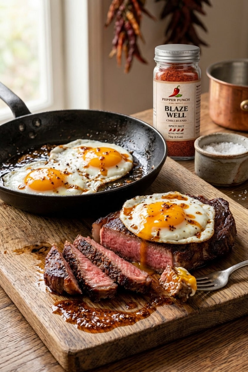 The Blazing Morning Steak & Eggs