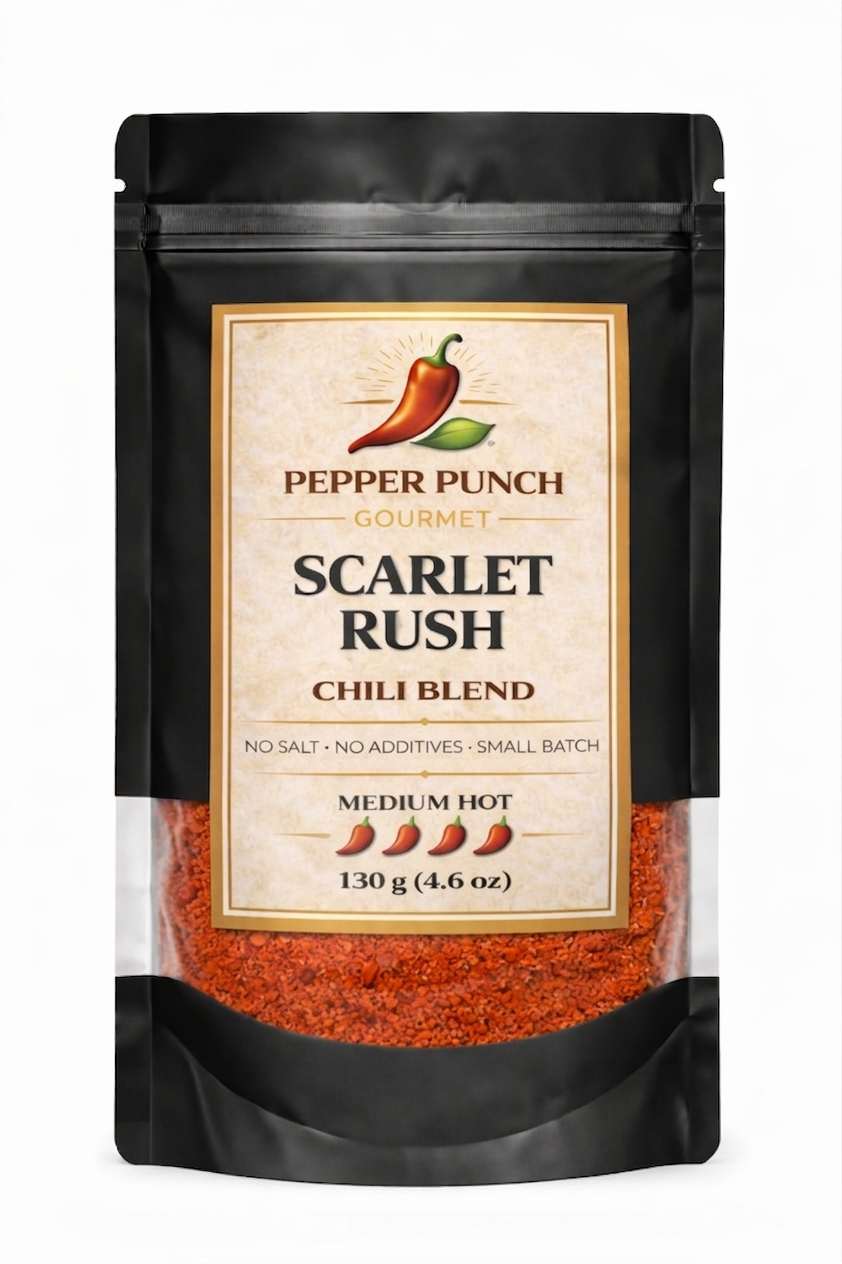 Scarlet Rush Chilli Blend | Medium Heat Chili Seasoning-Available in 3 sizes: Shaker, 100g & 130g